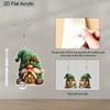 2D Flat Christmas Acrylic Earrings Decoration Green Gnome House Design Pendant Jewelry Ladies Christmas Gift