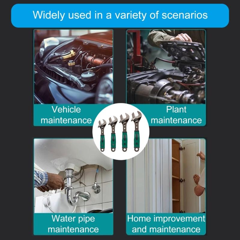 Adjustable Wrenches Multifunctional Double Purpose Adjustable Wrenches 8 10 12 15inch Household Open Bathroom Pipe Wrenc