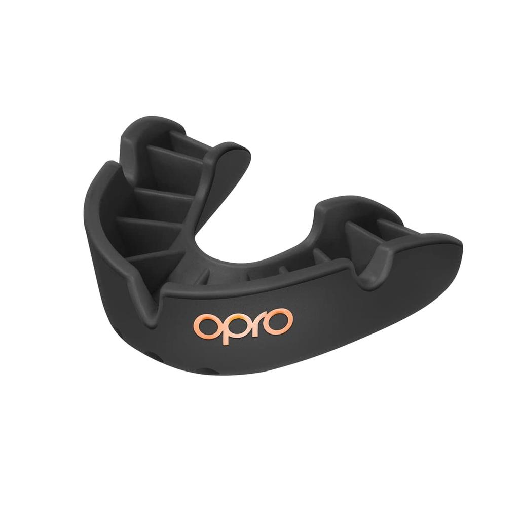 OPRO Mouthguard Sports Mouthpiece Made in the UK [Self-Fit/Bronze Level] [Official Store] (Adult, Black)