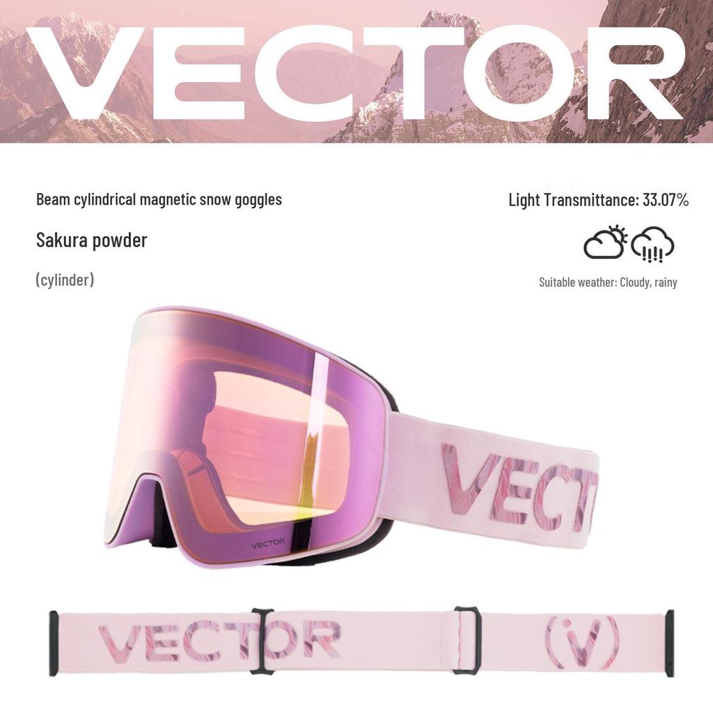 VECTOR Wanketu Magnetic Ski Goggles, Anti-fog, Myopia-Friendly, Helmet-Compatible for Men & Women