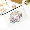 Teacher Flower Print Pencil Case Travel Makeup Bag School Stationery Supplies Storage Bags Wash Pouch Cosmetic Bags Teacher Gift