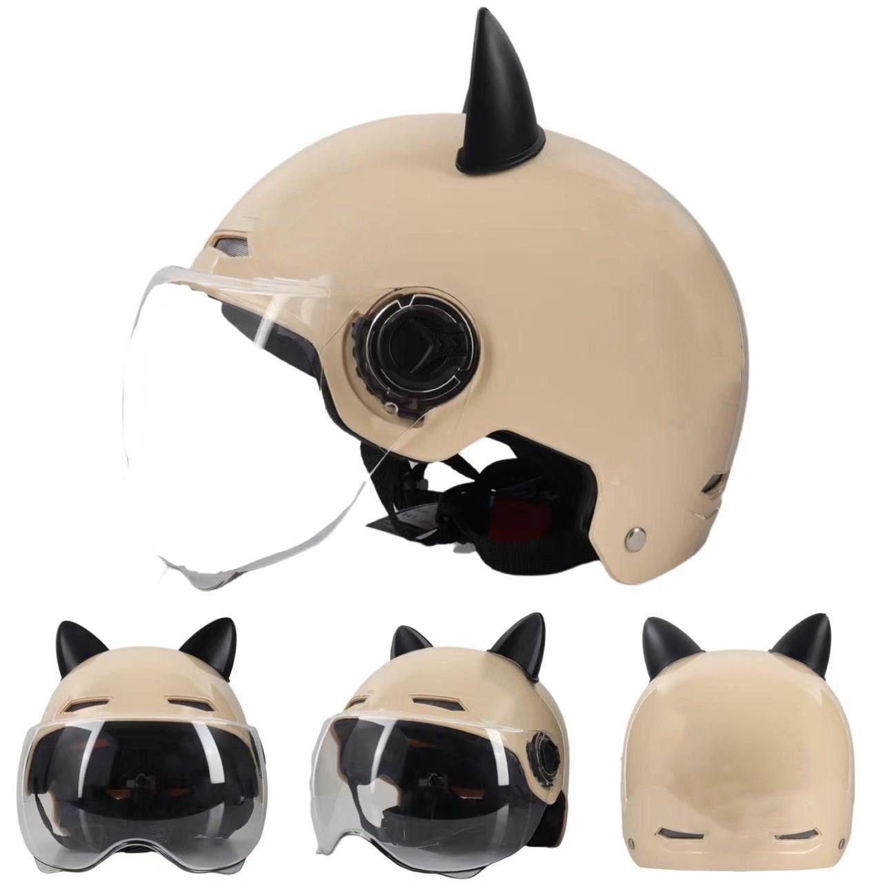 

Национальный стандартный электромобильный шлем Four Seasons Universal Motorcycle с ушами Harley Half Helmet для женщин и мужчин Защита от солнца