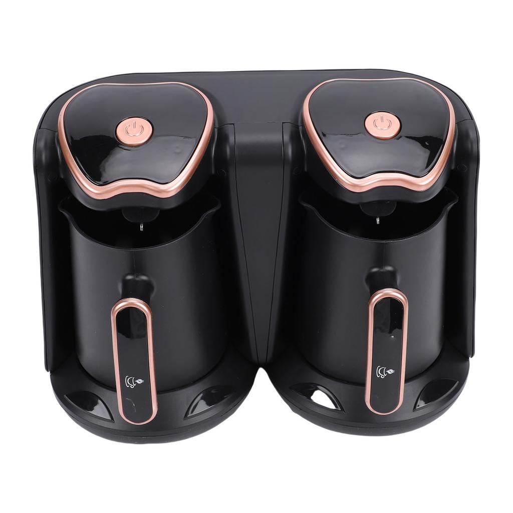 Turkish Coffee Maker 1200W Dual Compartment Electric Turkish Coffee Machine with 2 Cups for Hot Beverage Brewing