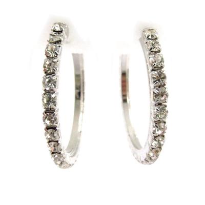 [J5967] - 'Sissi' Rhinestone Hoop Earrings Ø 3-5 Cm