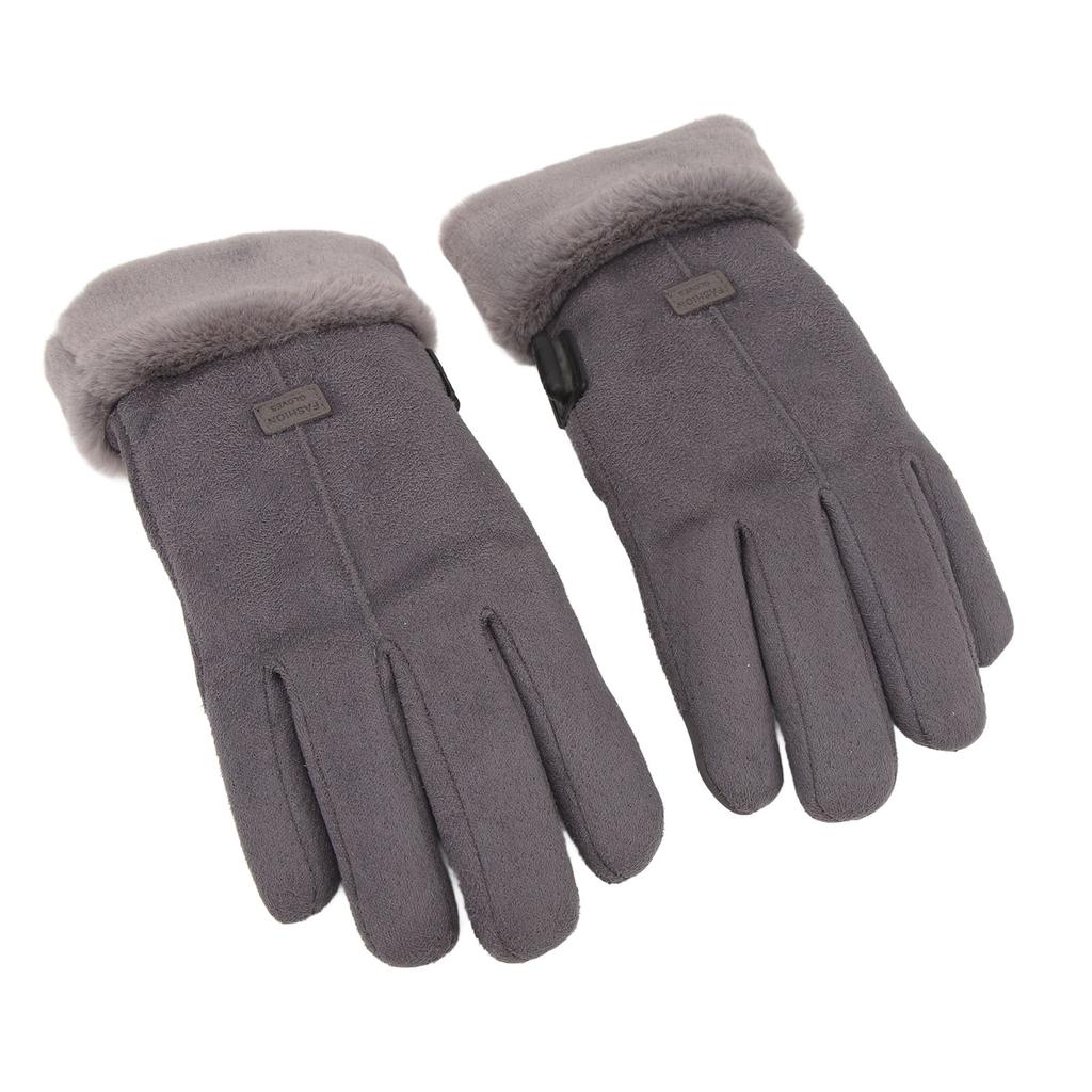 USB Heated Gloves Fluff Non Slip Palm Waterproof Adjustable Elastic Wristband Windproof Thermal Gloves for Women Cold