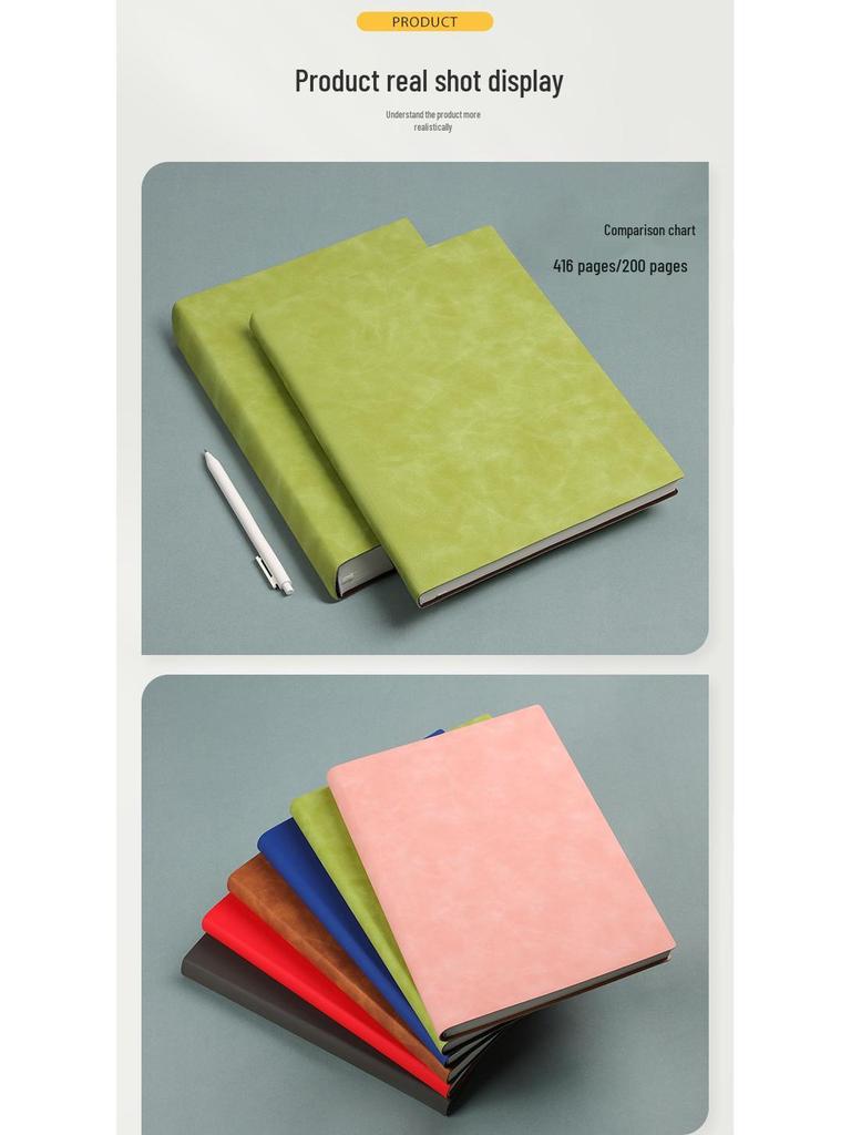 Qinde Li A4 Dickes Postgraduierten Softleder Tagebuch Blankes Cornell Notizbuch