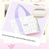 1 Pcs Cute Rabbit Canvas Bag Floral Cartoon Tote Bag Large Capacity Reusable Lunch Bag Work