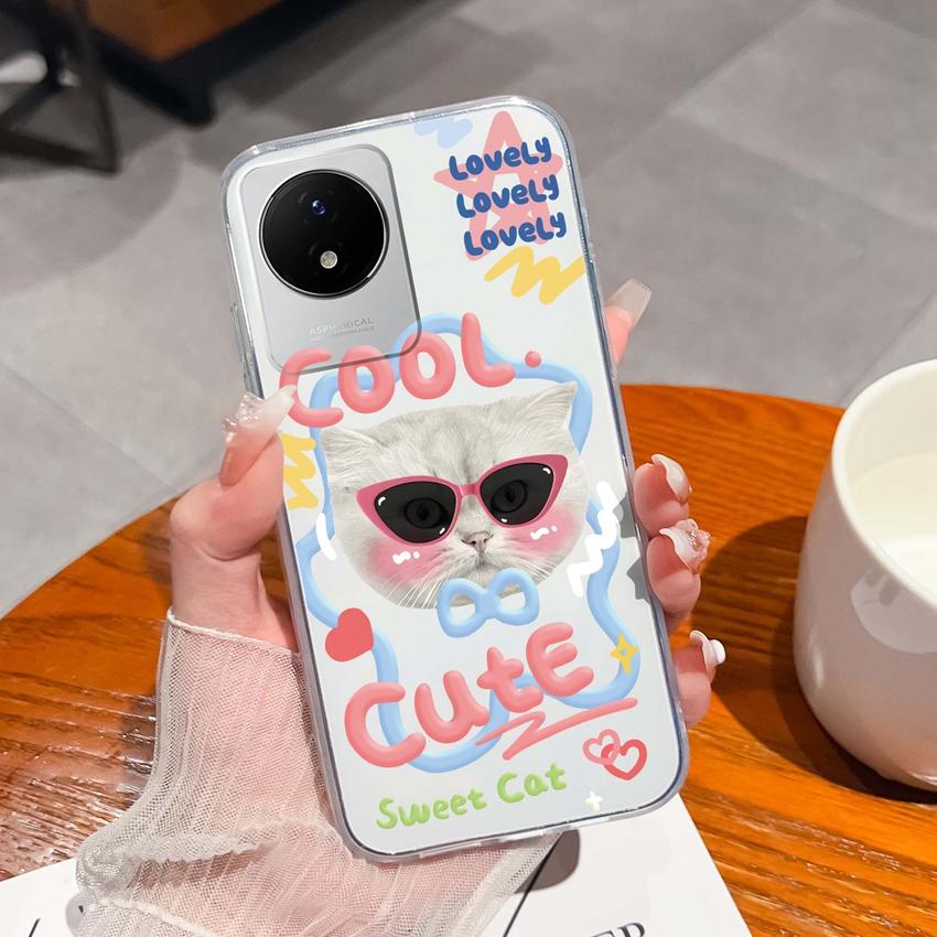 For Vivo Y02 Y02A Y02S Y10 Y11 Y12 Y12a Y13 Y15 Y15a Y16 Y17 Y19 Clear TPU Case Ocean Whale Pattern Anti Drop Back Cover For Vivo Silicone Phone Shell