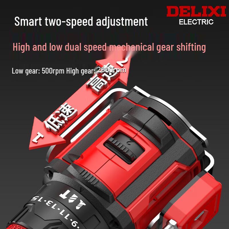 DELIXI ELECTRIC Cordless Impact Drill & Screwdriver CN Plug (adapter Included)