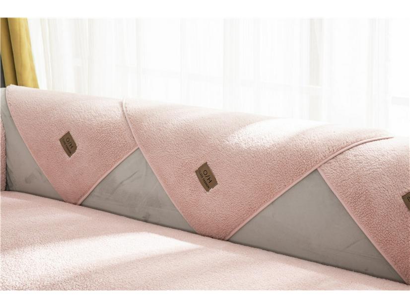 Winter Solid Color Lambswool Sofa Cushion – Thick, Non-slip, Modern Minimalist Seat Cover