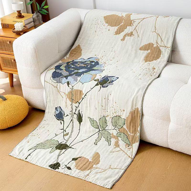 China Colored Jacquard Pure Cotton Four-Layer Gauze Bath Towel Men Women Extra-Large Adult Beach Towel Soft Absorbent