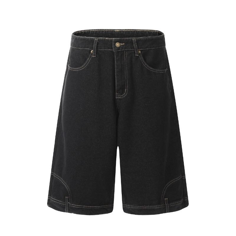 American Vintage Denim Shorts Men High Street Loose Wide Leg Niche Pants Fashion Casual Versatile Short Jeans Male and Female