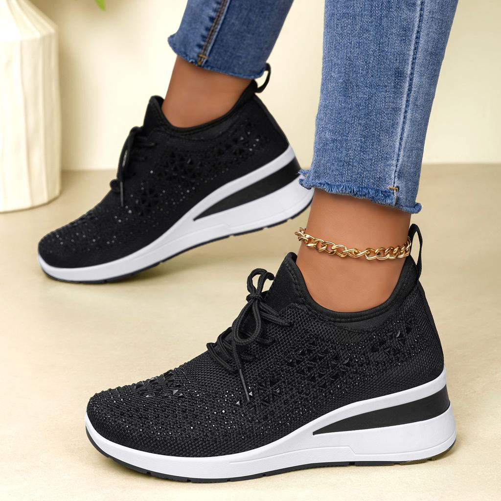 Shoes Women's Shoes Versatile Summer New Breathable Casual Shoes Mesh Comfortable Height Increasing Mom Sneakers