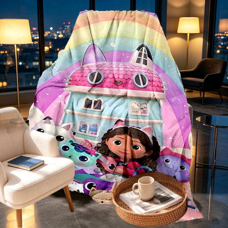 Gabby's Dollhouse Print Blanket - Soft & Comfortable, for Bedroom, Travel, Sofa, Home Decoration - Birthday Christmas Gift for Friend