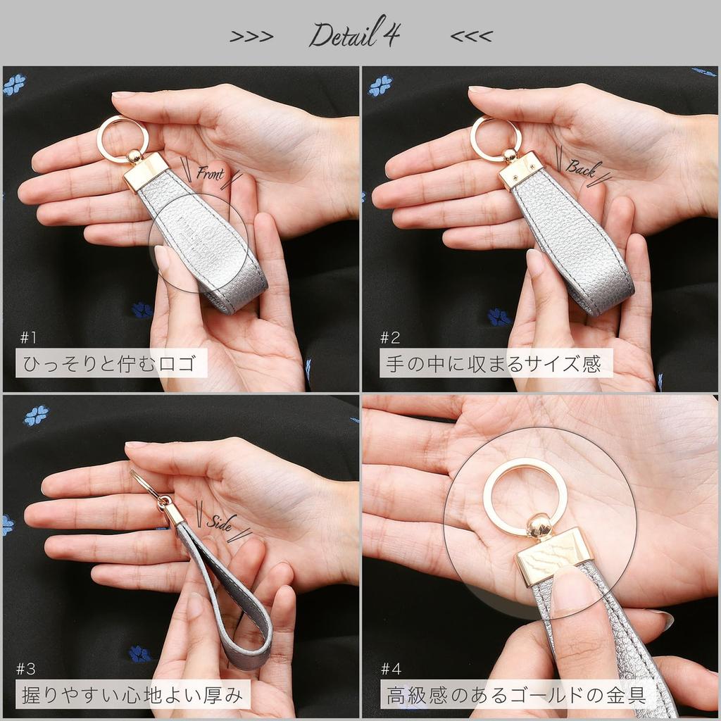 Echtes Leder Schlüsselanhänger für Riemen Schlüssel Schlüssel für Kleine Smart Autos KH3 [BLAU AUFRICHTIG] Frauen, Stil, Ring, Anhänger, Clip, Schlüssel, / (Dunkelbraun)