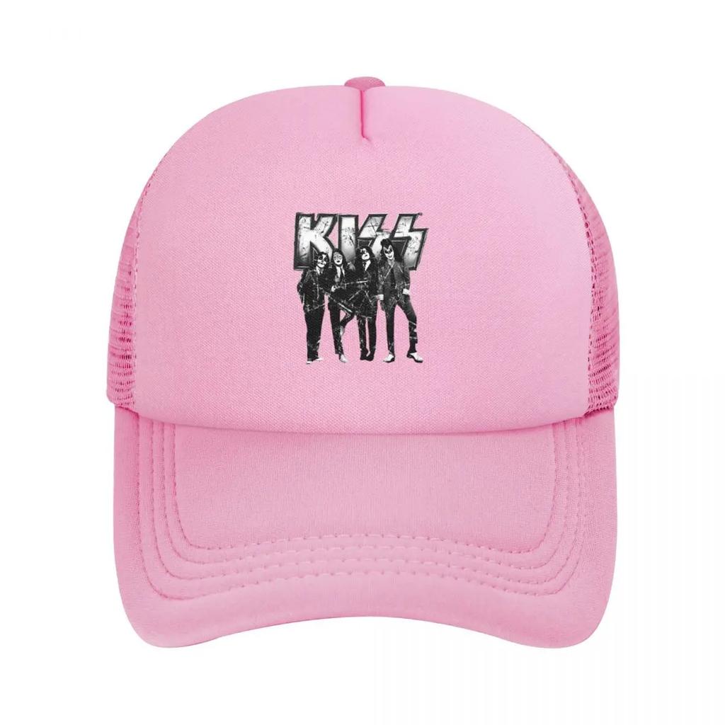 KISS The Band Mesh Baseball Caps Snapback Fashion Baseball Hats Breathable Casual Casquette Outdoor Unisex