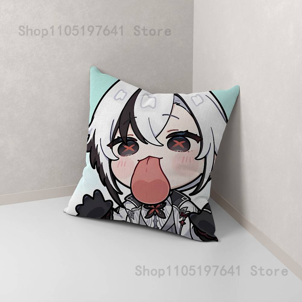 Game Anime A-Arlecchino Pillow Case For Sofa Decor Car Office Room Printing Cushion Cover Decorations and Protector