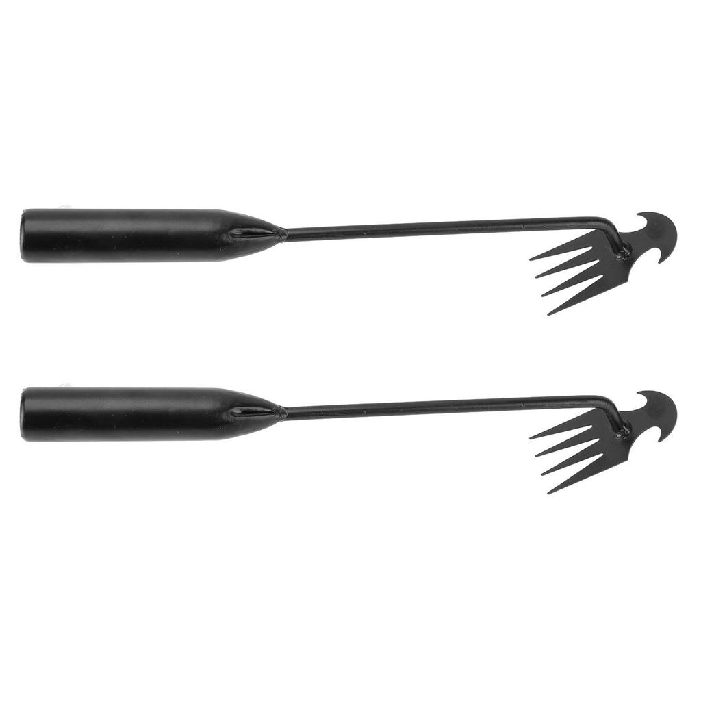 2 Stück Unkrautentfernungswerkzeug Professionell 4 Zähne Edelstahl Manuelles Unkrautjätegerät Unkrautzieher