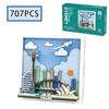 Moc 707Pcs Creative City Postcards Sydney Skyline Art Hanging Drawing Diy Blocks Children'S Puzzle Toys Birthday Gifts