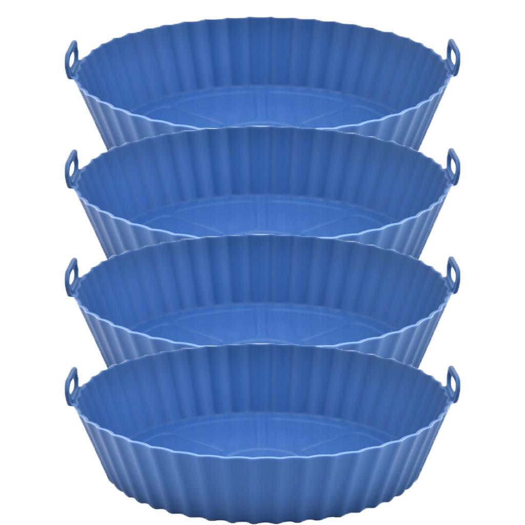 4pcs Silicone Air Fryer Pot Baking Tray Pans Fried Chicken Silicone Mold Basket Mat Airfryer Replacement Kitchen Accessories