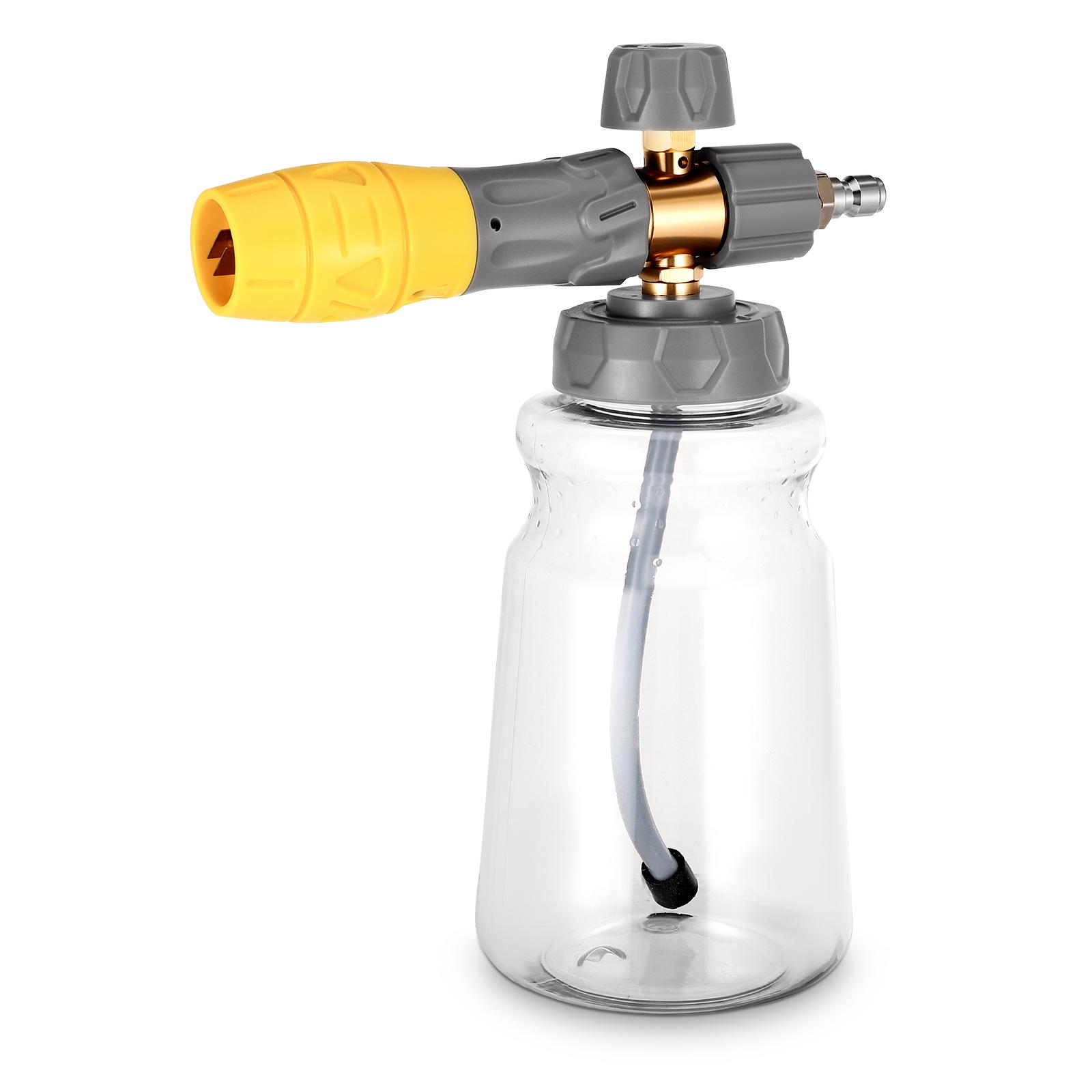 

Сверхмощный пистолет-распылитель для пены для автомобиля, пенообразователь с широким горлом, регулируемый густой пенообразователь для мойки высокого давления, быстроразъемное соединение 1/4 дюйма жёлтый