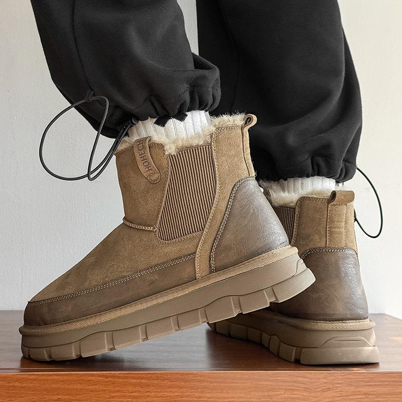 Winter new snow boots fleece thickened warm Chelsea boots heightened non-slip cotton shoes