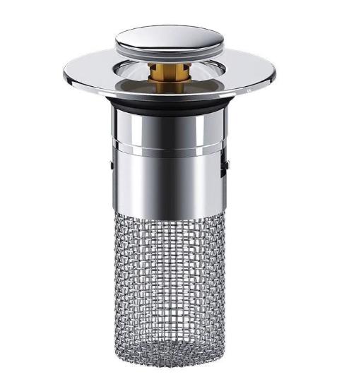 1PCS Universal Rebound Drain Plug Filter Metal Basin Pop-up Sink Filter with Hair Catcher Bathroom Sink Drain Stopper