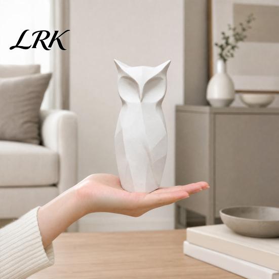 Abstract Owl Ornament 3D Printed Figurine, Modern Minimalist Geometric Home Office Statue Statue, Decorative Bird Sculpture for Decoration Animal