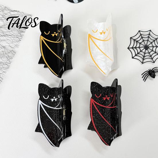 Funny Bat Shape Hair Pins Halloween Cute Claw Clip for Thick Hair, Acrylic Strong Grip Creative Ornaments Women Girls, Gothic Style Accessories