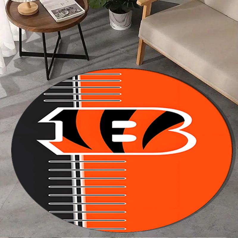 Cincinnati-Bengals Helmet Round Rug for Livingroom,Bedroom, Palyroom, Chair Rug, Area Rug, Circle Carpet, Large Size Fan Christmas Gift
