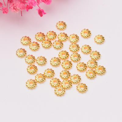 100 ks Farbu zachovávajúce 14K zlaté dištančné korálky so slnečnicou, Hot Wheel dištančné korálky, Doplnky pre náramky z korálkov