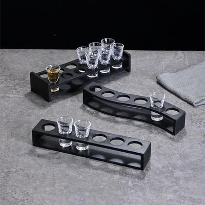 Multipurpose 6/12 Holes Shot Glass Holder Save Space Round Hole Glass Cup Holder Smooth Wooden Wine Cup Shelf Wine Bar