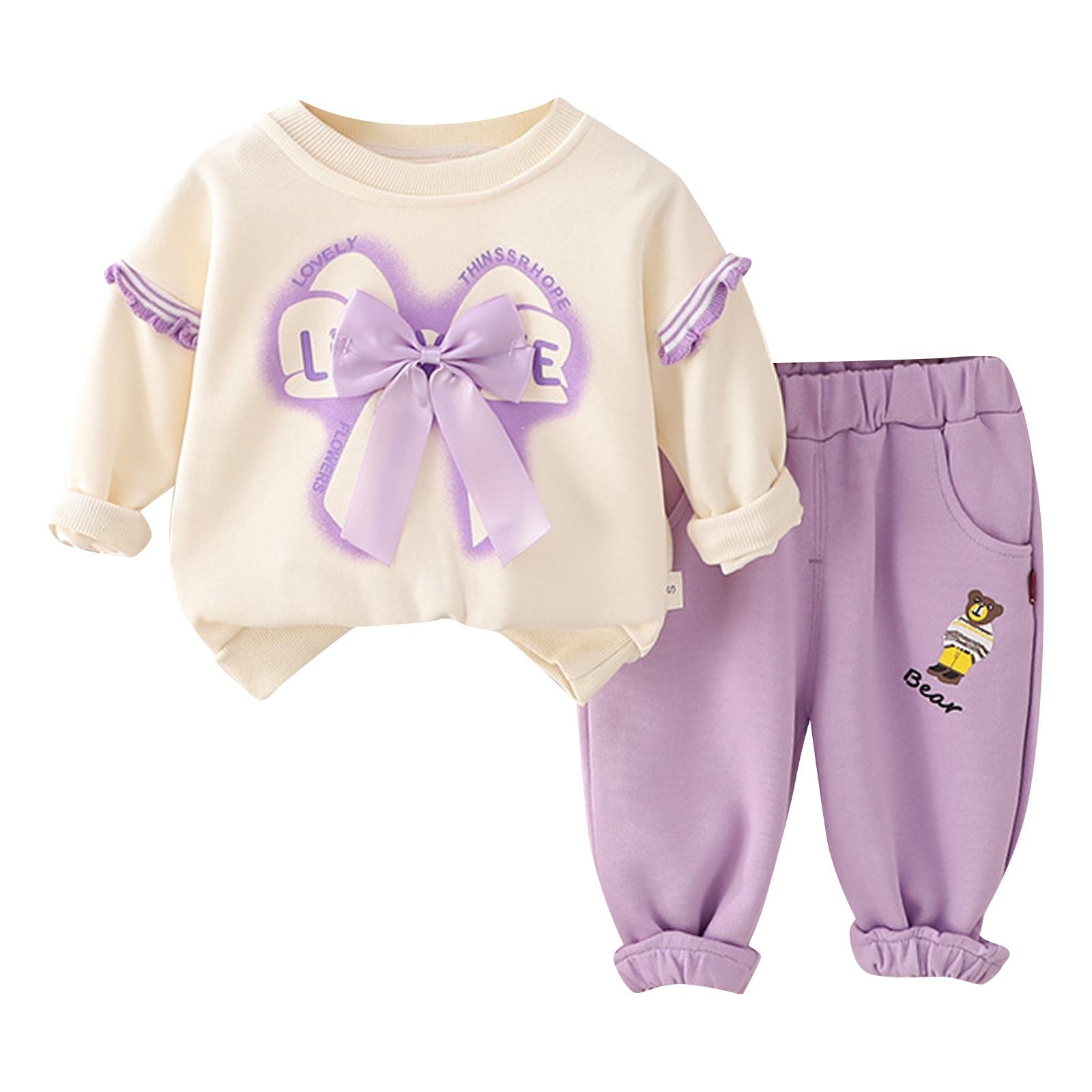 

Детский комплект из двух предметов: толстовка с капюшоном и длинными рукавами, модные повседневные брюки в стиле вестерн для девочек 120 фиолетовый