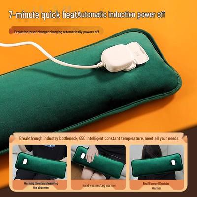 Wiederaufladbares Langhalskissen für zervikale Unterstützung & Wärmetherapie - Explosionsgeschütztes Design für Nacken, Bauch & Bettwärme