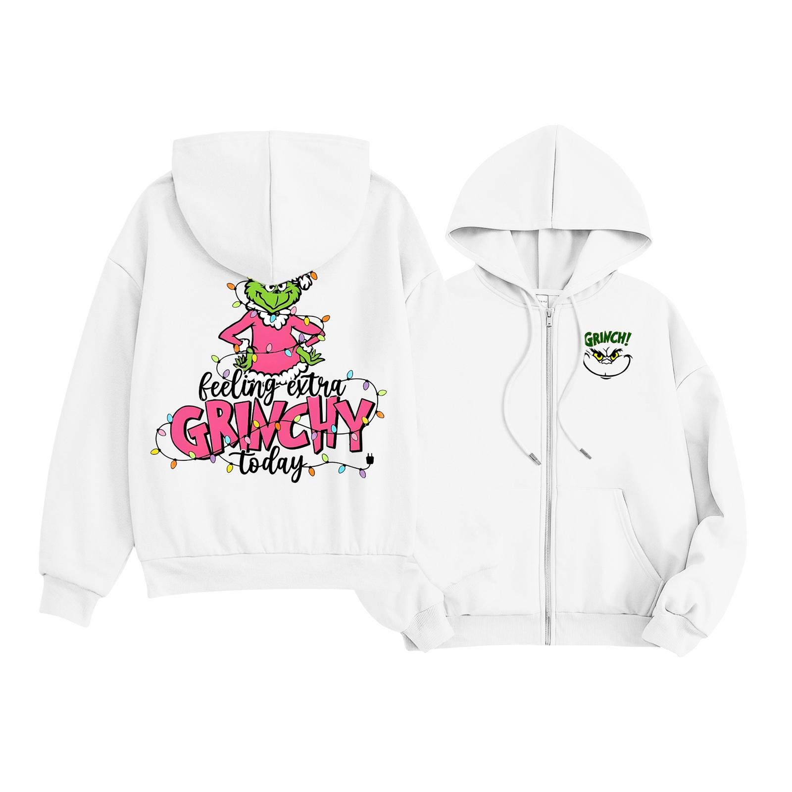 

Kids Fashion Lightweight Long Sleeve Zipper Hoodie Christmas Printed Hoodie With Pockets 140