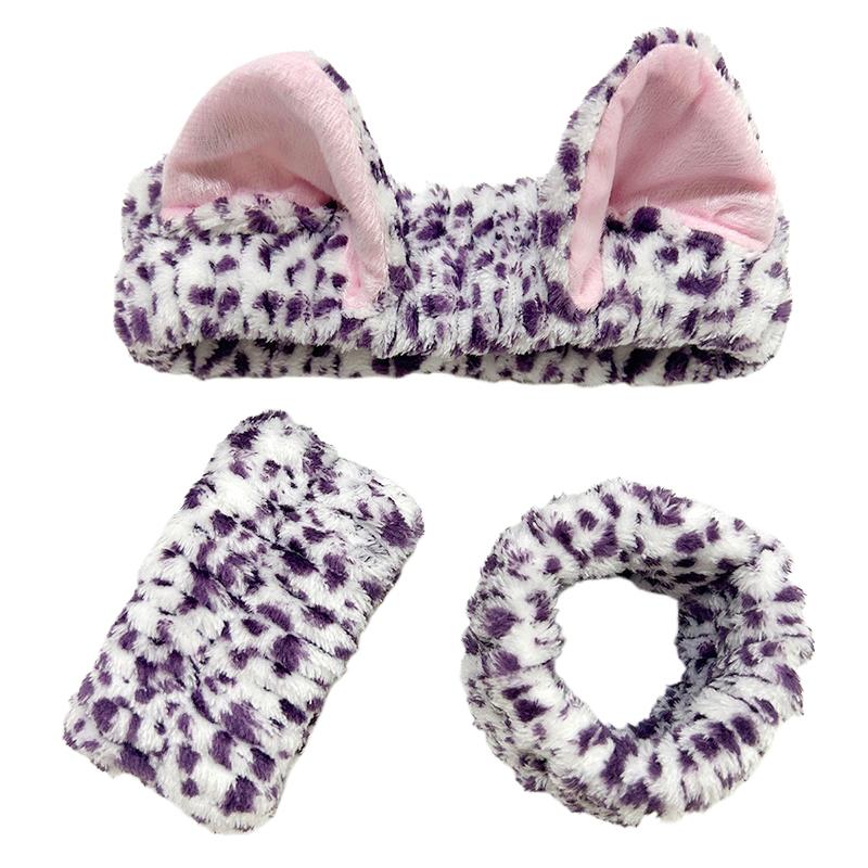 1 Set Absorbent Wristband Hair Styling Elastic Headband Plush Face Wash Cute Makeup Toiletries Multiple Colors