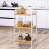 SONGMICS 3-Tier Bamboo Storage Rack for Bathroom, Kitchen, Bedroom, 45 X 31.5 X 80 Cm Natural Grain and White