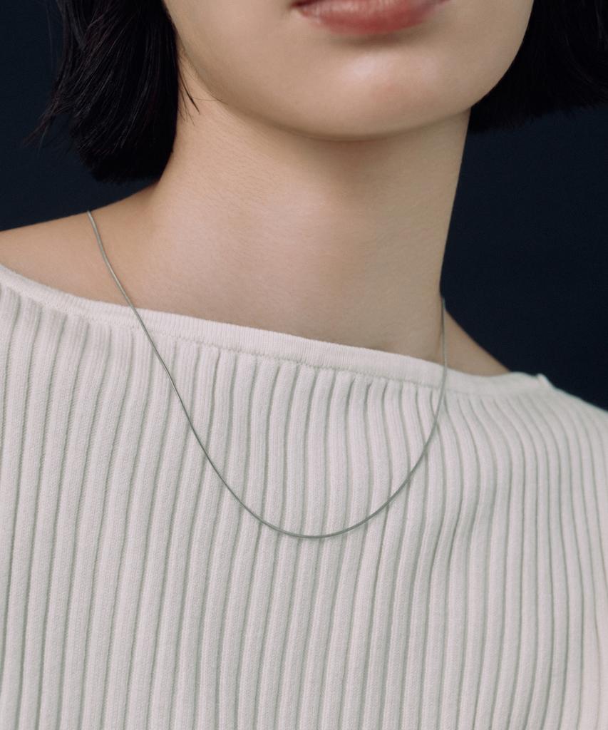 Novice Tokyo Slim Round Chain Necklace Thin Round Chain Necklace [Stainless] / Silver