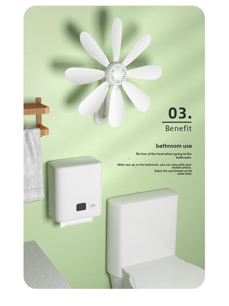 Yangzi Wall-Mounted Fan: Small Electric Fan for Home, Dorm, and Kitchen, No Drilling Required