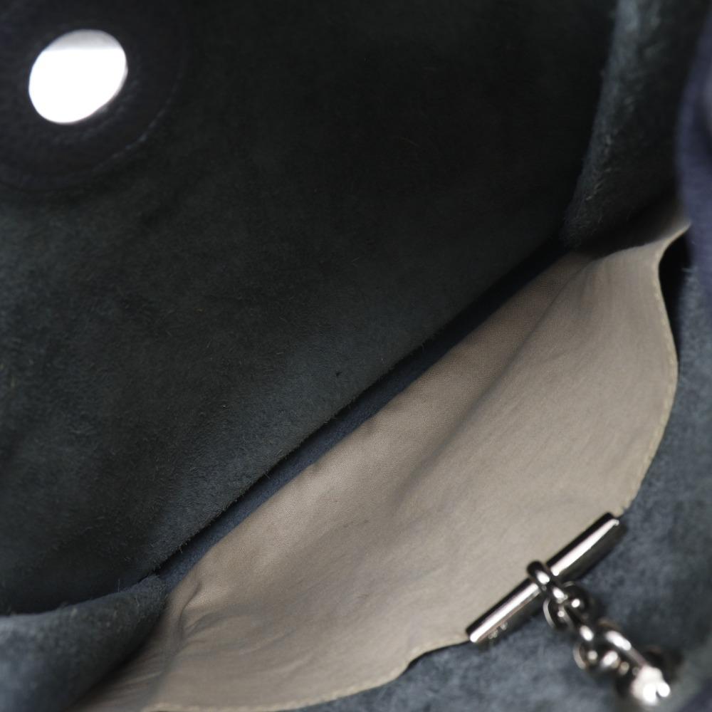 HERMES Vespa 28 Shoulder Bag gray/black leather Women Used