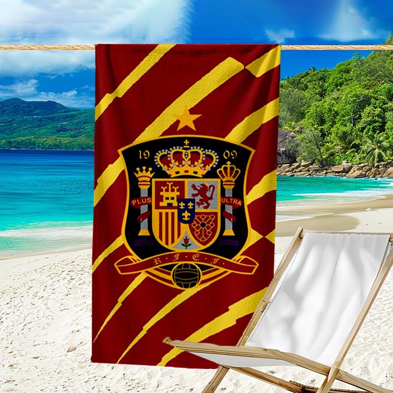 Spain's Royal Emblem Printed Beach Towel, Super Soft Microfiber, Perfect Gift Birthday, for Pool, Beach, Travel, for Family and Friends