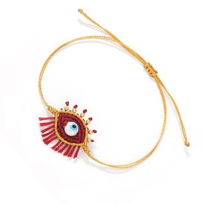 Auge und Wimpern Runde Glasperlen Armband Leicht Unisex Bequem Verstellbar Handkette Armschmuck