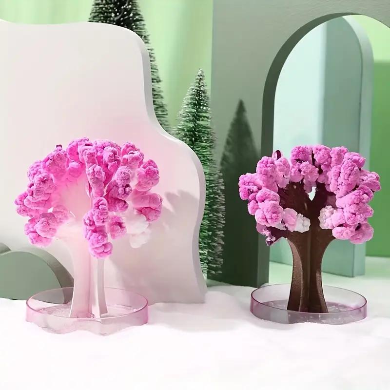Mini Magic Sakura Miniature Tree DIY Crystal Growing Paper Plantas Miniatura Ornaments Decor Novelty Boy Girls Gift Science Toys