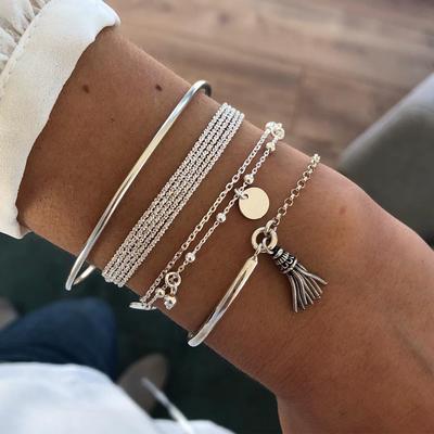 4 stuks sieraden mode eenvoudig ontwerp pijlarmbandset verstelbaar voor damescadeau-sieraden
