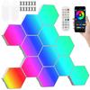 8/10/12 Pcs Hexagon LED Lights Modular DIY Hexagon Wall Light APP and Remote Control Smart RGB Gaming Light for Bedroom