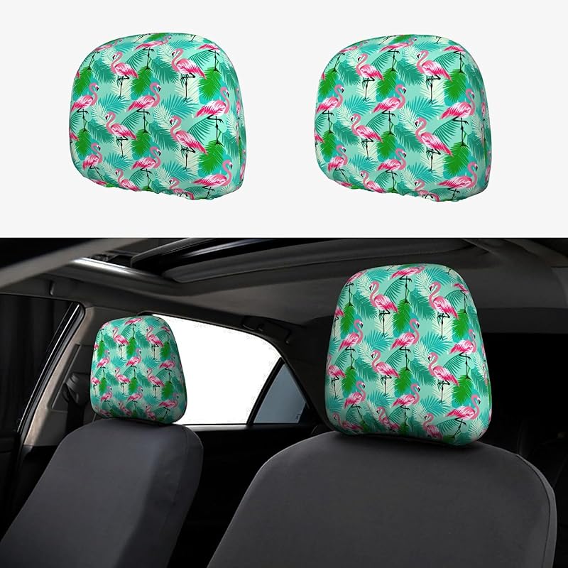 Cartoon Cute Eyes Car Headrest Covers 2 Pack Car Seat Head Rest Cover Auto Elastic Seat Coverings Vehicle Interior Accessories Protector Universal