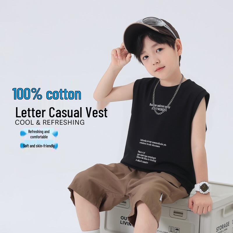 Boys  Cotton Sleeveless Summer Vest T-shirt 160