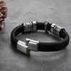 Fashion New Arrival Stylish Retro Multi-layer Leather Bracelet Fashion Trendy Men Magnetic Buckle Commemorative Gift Jewelry Bracelet