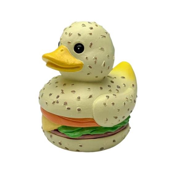 Hamburger Duck Figurine Resin Burger Duck Statue Novelty Desktop Duck Sculpture for Home Office Shelf Table Decoration