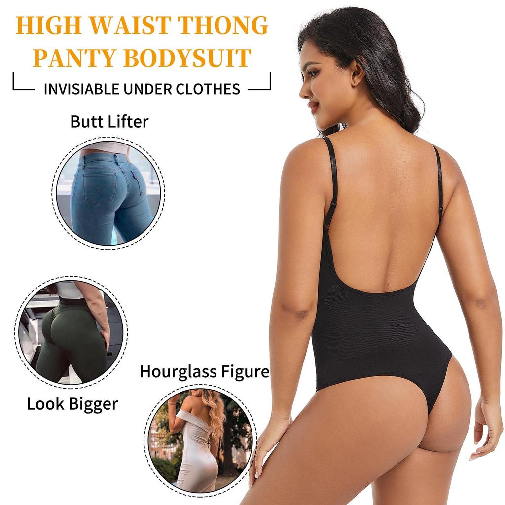 Shapewear voor dames Buikcontrole bodysuit Naadloze beeldhouwen string Body Shaper Taille Cincher Afslankend ondergoed U-plunge Ruglooze maillots Tops